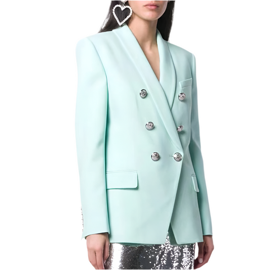 Silver Buttons Mint Blazer