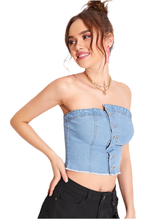 Front Tube Denim Top