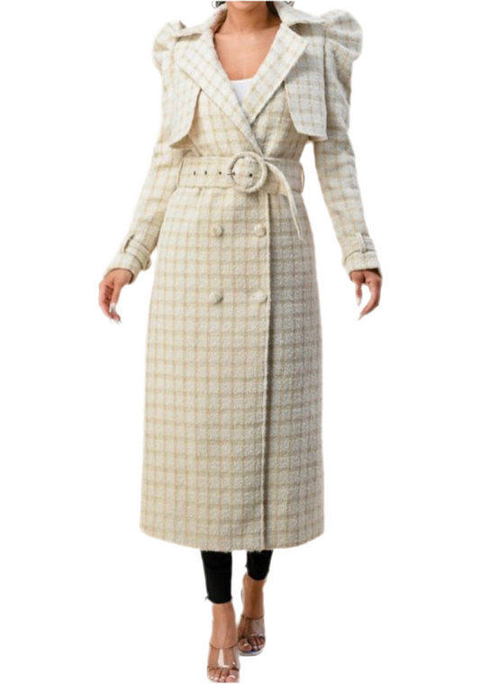 Alma Puff Tweed Trench Coat