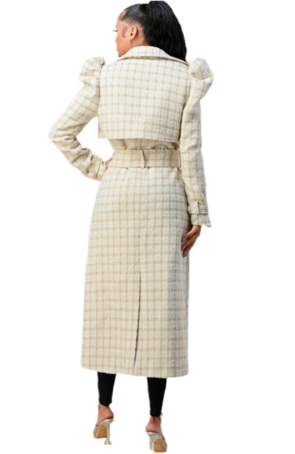 Alma Puff Tweed Trench Coat