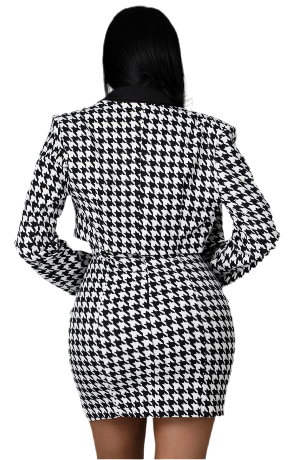 Alma Houndstooth Crop Jacket Mini Dress Set