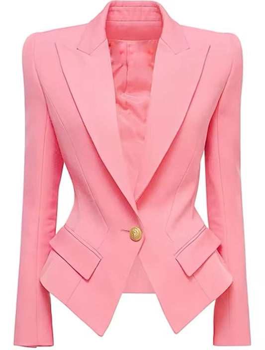 Pink Tailored Single Button Blazer