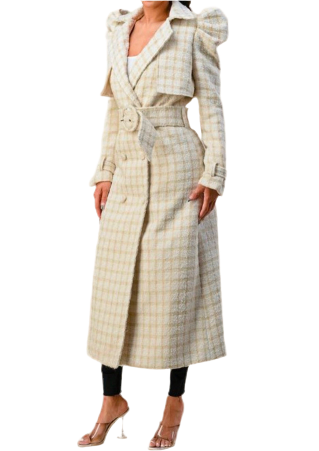 Alma Puff Tweed Trench Coat