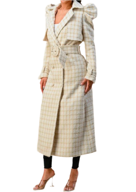 Alma Puff Tweed Trench Coat