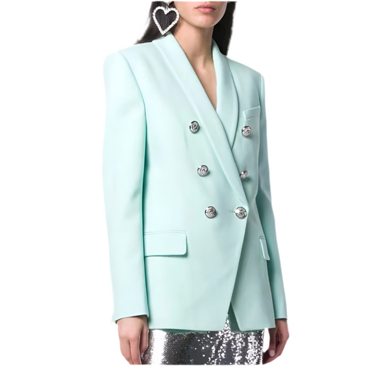 Silver Buttons Mint Blazer