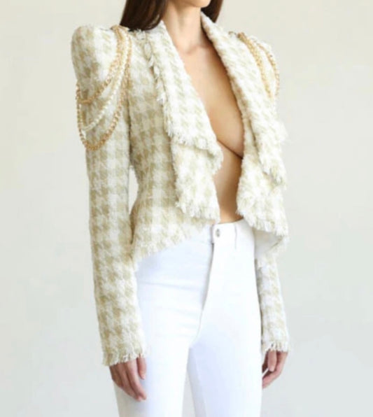 Alma Tweed Houndstooth Jacket