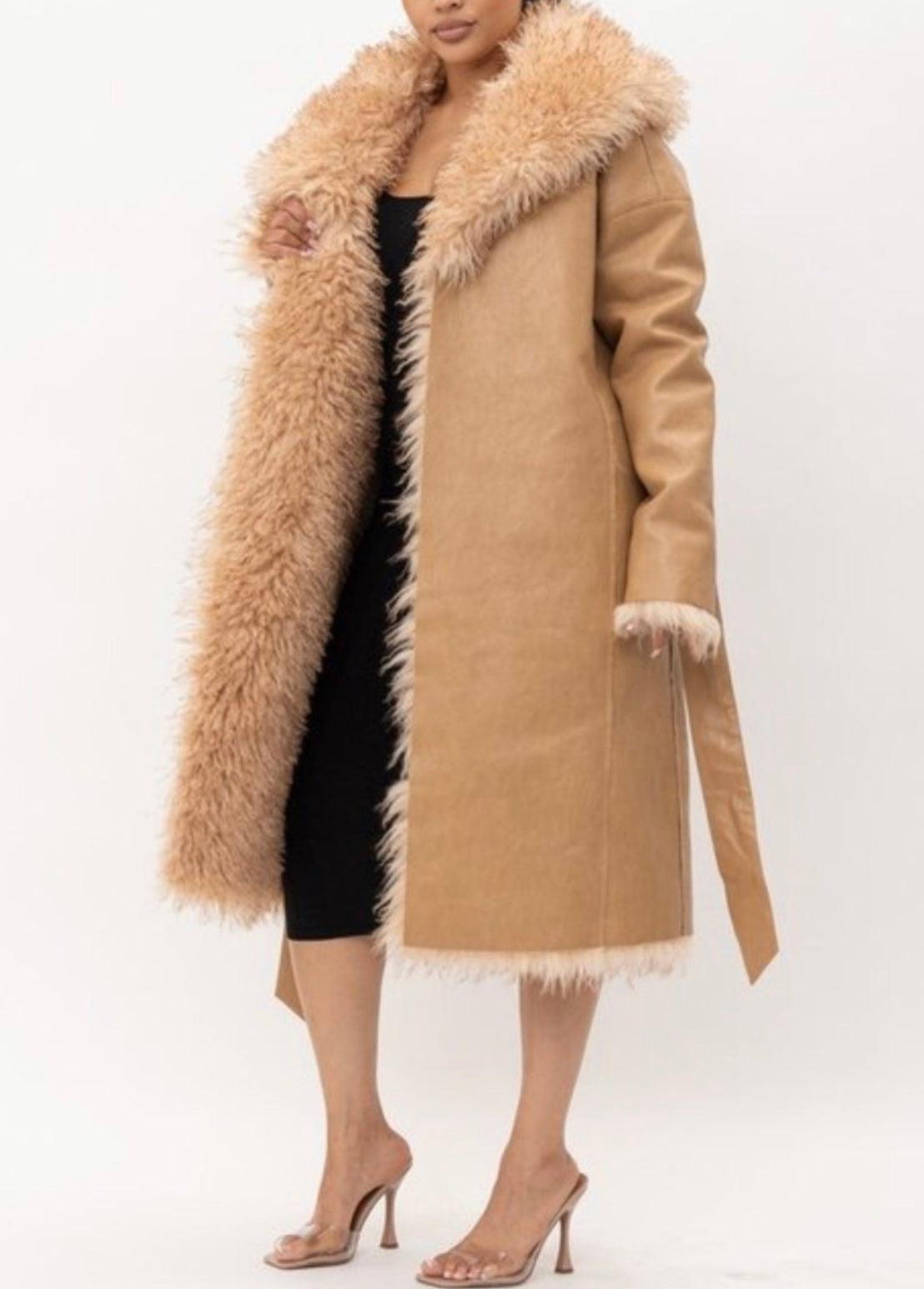 Alma Fur Reversible Taupe Coat