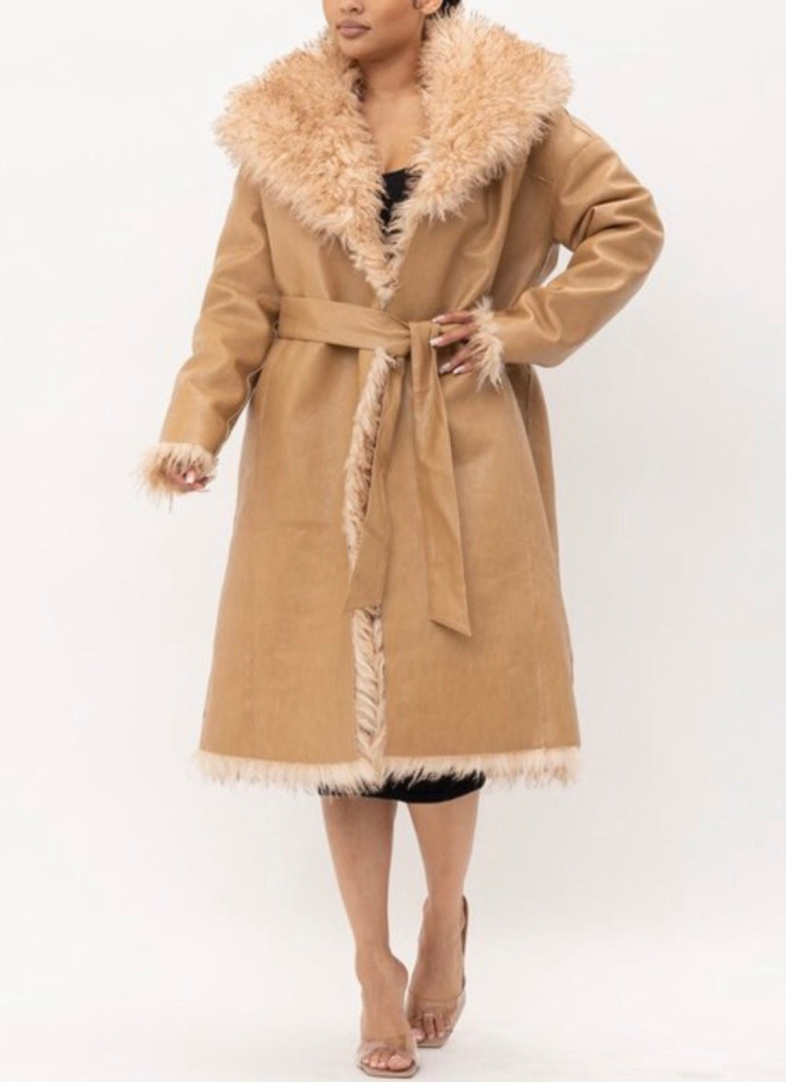 Alma Fur Reversible Taupe Coat