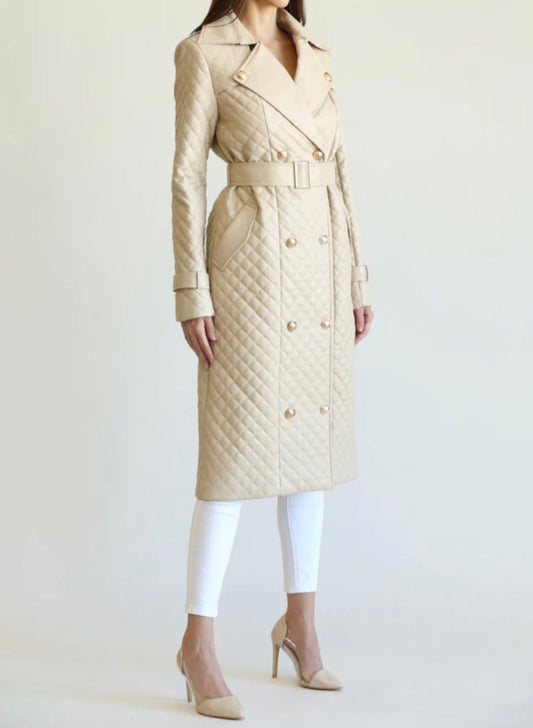 Alma Quilted Dress Trench Coat