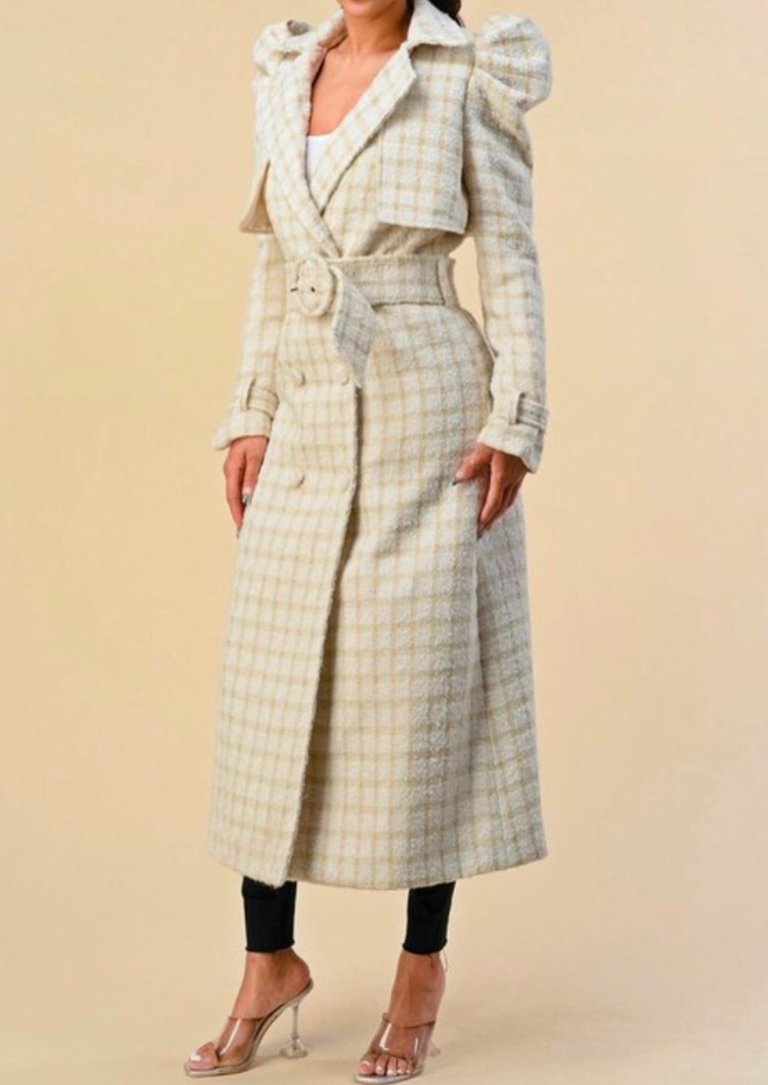 Alma Puff Tweed Trench Coat