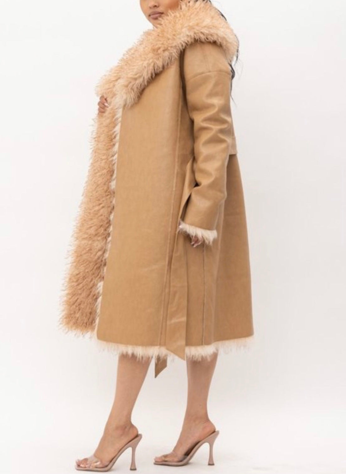 Alma Fur Reversible Taupe Coat