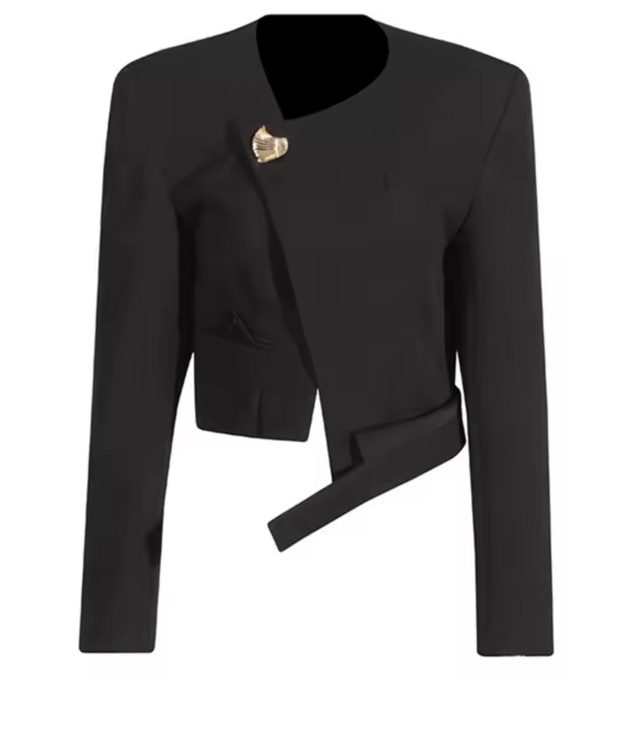 Ava Black Cropped Blazer