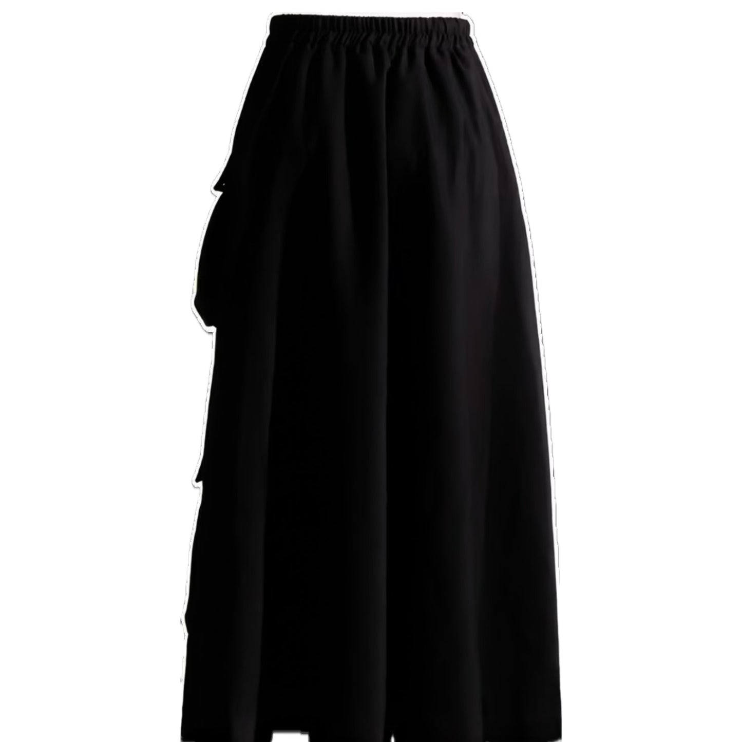 Black Tiered Cargo Pockets Skirt