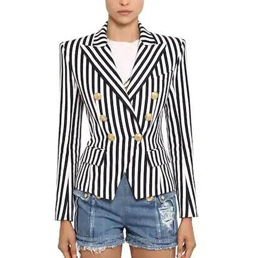 Striped Printed Blazer