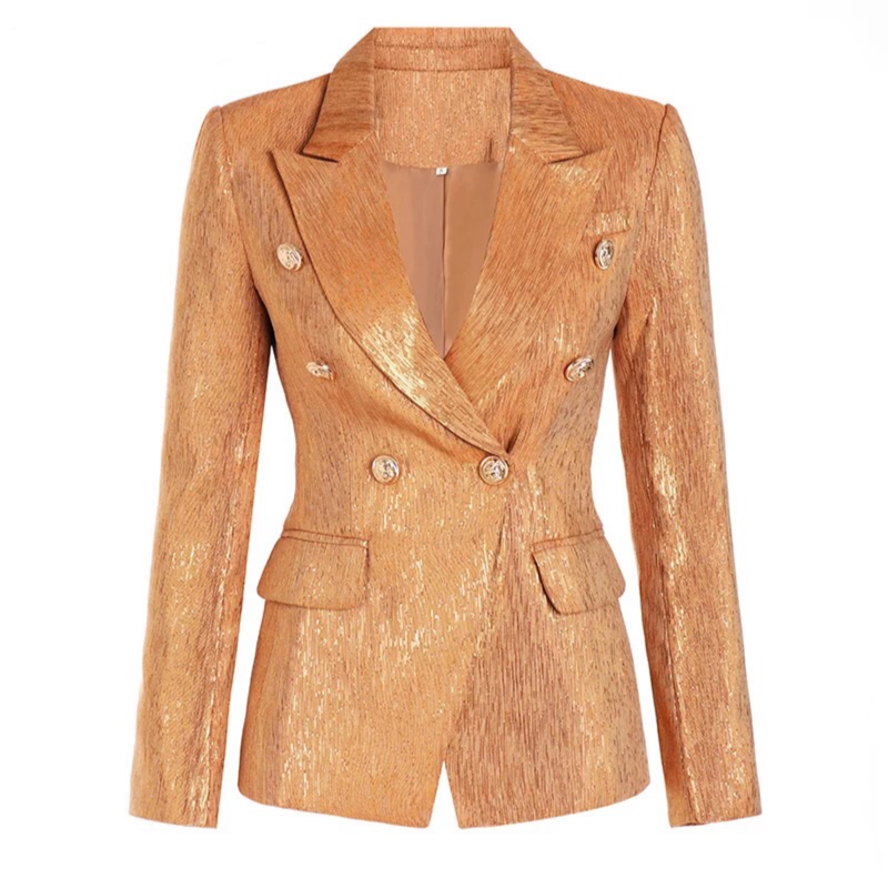 New York Strass Gold Button Blazer