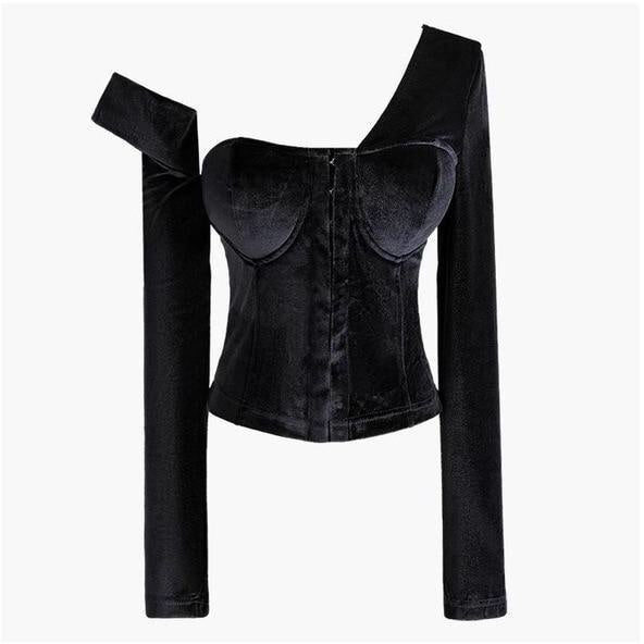 BLACK VELVET CORSET TOP