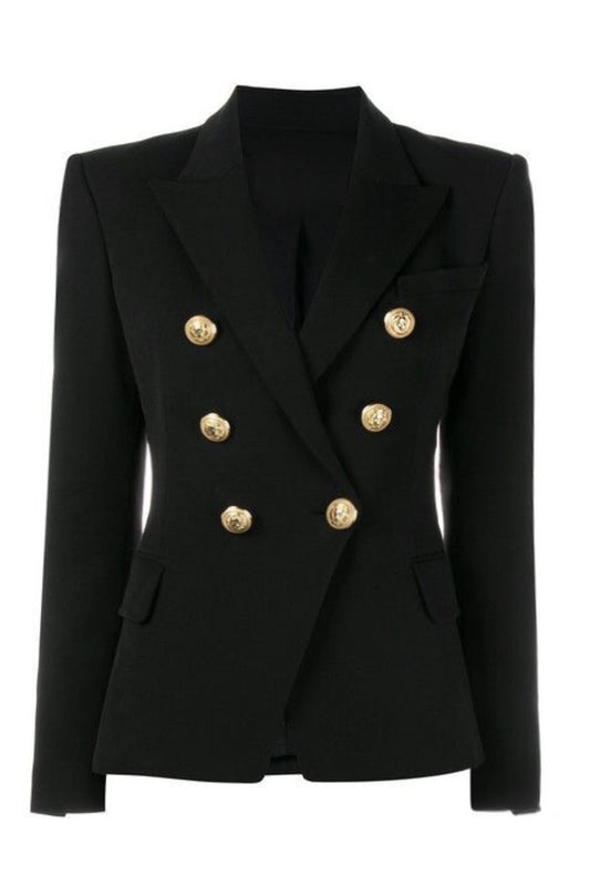 Gold Buttons Black Blazer