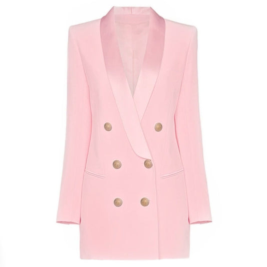 SATIN COLLAR BLAZER DRESS