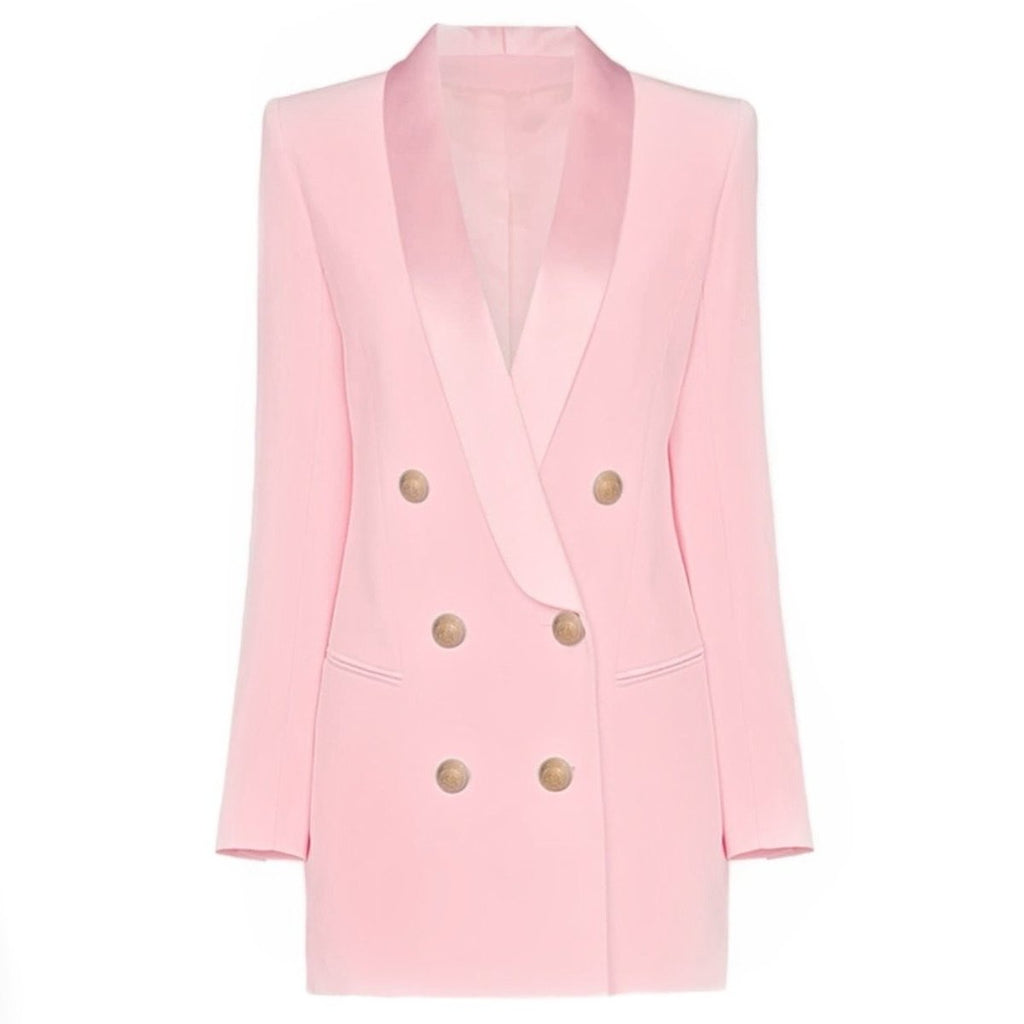 SATIN COLLAR BLAZER DRESS