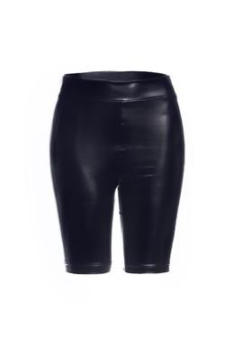 Vegan Leather Biker Shorts