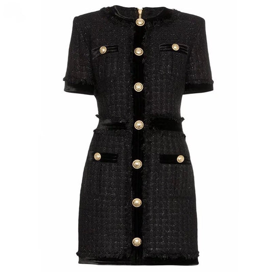 Tweed Black Mini Dress