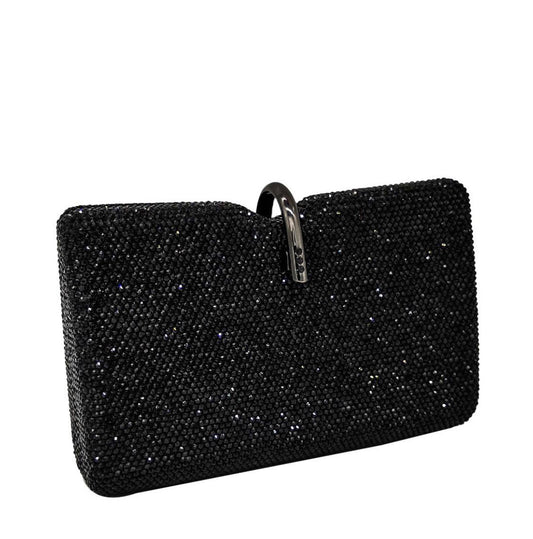 BLACK CRYSTAL EVENING CLUTCH