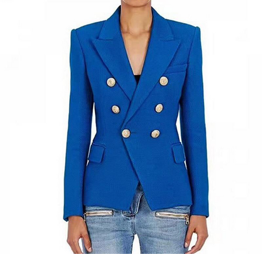 Gold Buttons Blue Blazer