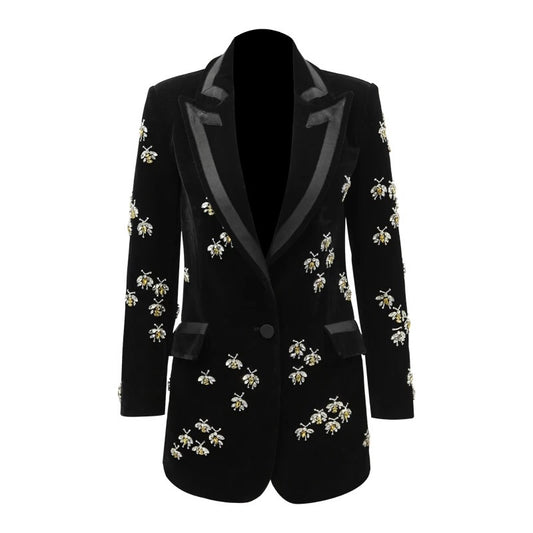 Black Velvet Crystal Blazer