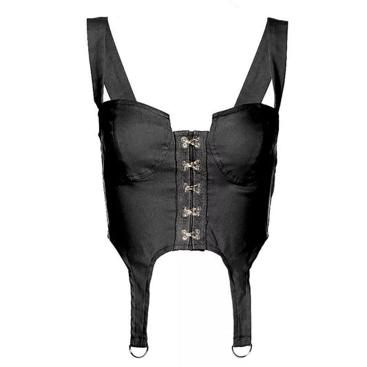 ALMA BUSTIER CORSET BLACK CROP TOP